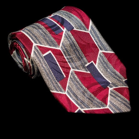 Vintage Robert Talbott Studio Burgundy Navy Abstract Silk Men's Designer Tie - Picture 3 of 5